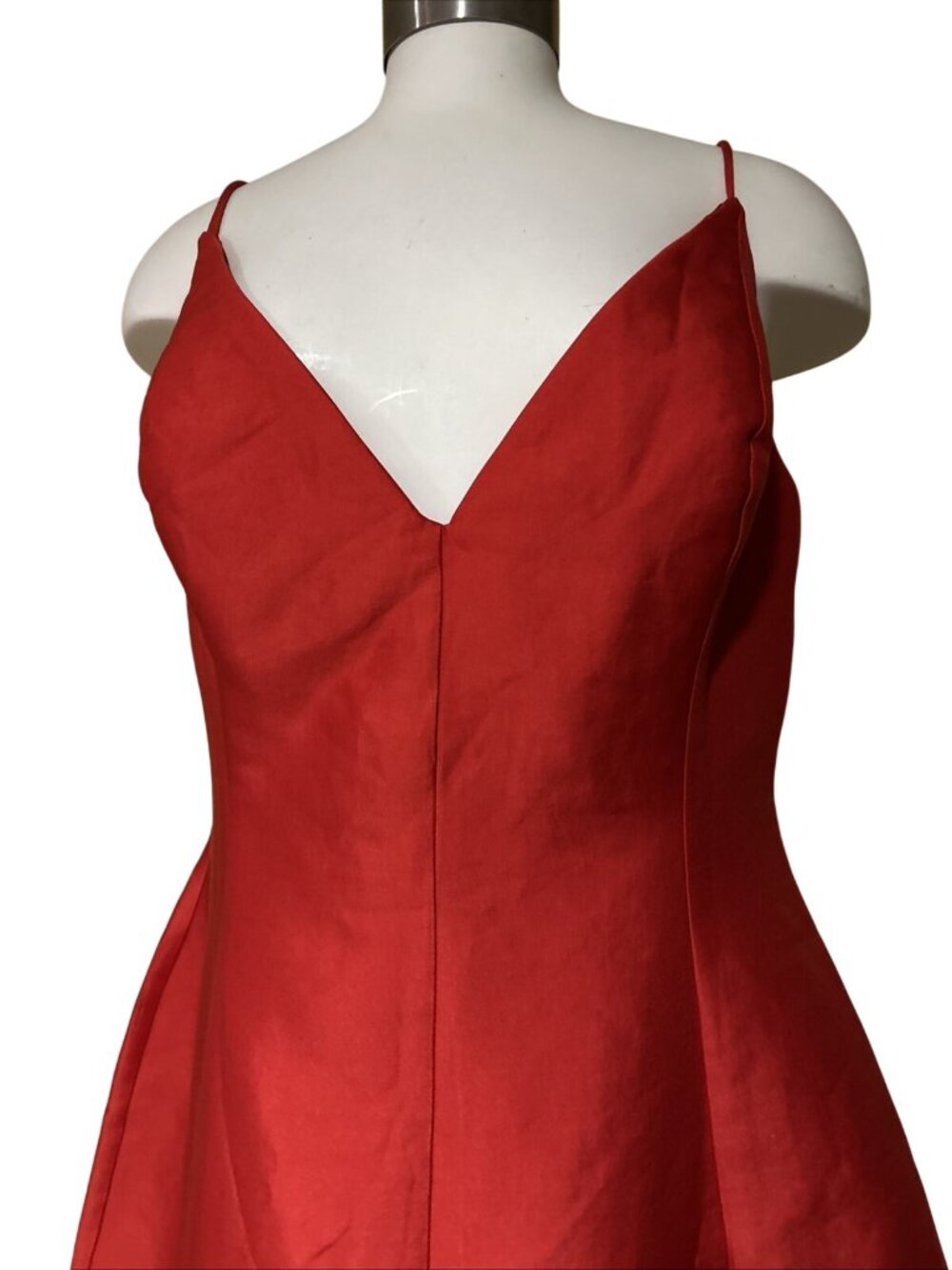Showpo Sheeran Large Mini Dress Red Plunge A-Line Size AU 16 US 12 NWT - Picture 5 of 11